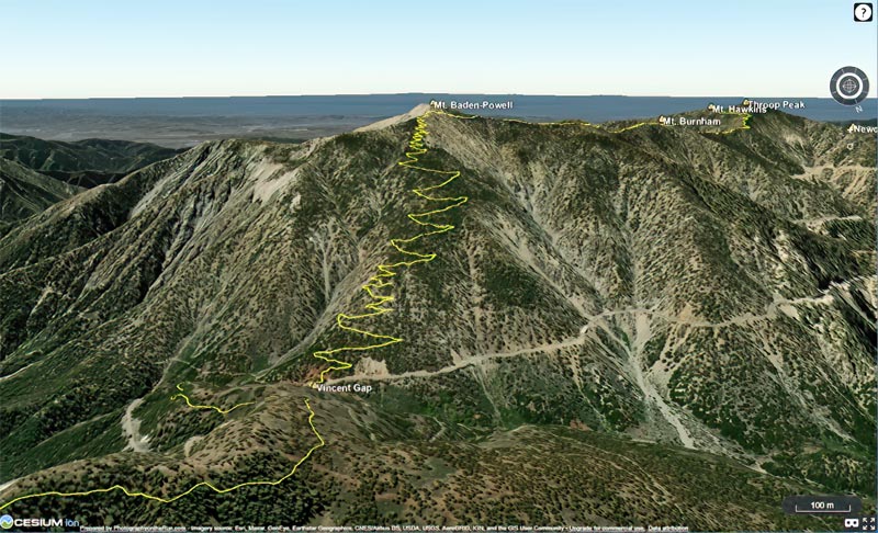 Click to view 2023 AC100 course with photographic 3D terrain.