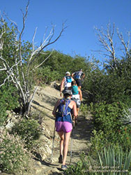 Working up the San Gabriel Peak Trail on the first uphill of the ANFTR course.