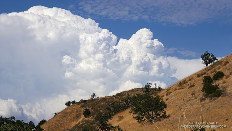Developing thunderstorm over the Acton area, north of Los Angeles, from Ahmanson Ranch near the Los Angeles County - Ventura County border. 
