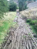 Mud in upper Las Virgenes Canyon following record rainfall on September 15, 2015.