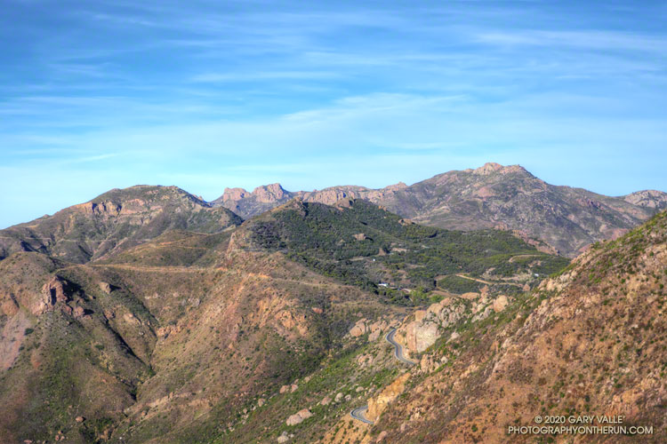 Backbone Trail, Triunfo Lookout, Boney Mountain, and Sandstone Peak from Etz Meloy Mtwy