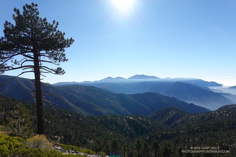 Mt. Baldy and environs from the PCT, between Mt. Hawkins and Throop Peak. September 18, 2022.