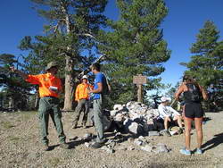 Big Bear SAR volunteers on the top of Sugarloaf Mountain. during the Kodiak Ultra Marathons.