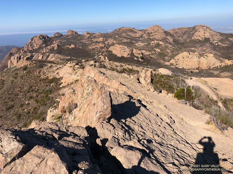 Boney Mountain area peaks from the top of Sandstone Peak.