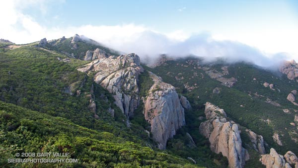 Clearing clouds on Boney Mountain in Southern California's Santa Monica Mountains.