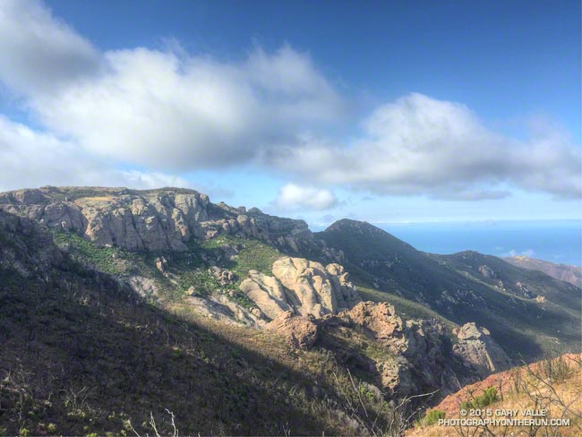 Volcanic rocks along the western escarpment of Boney MOuntain