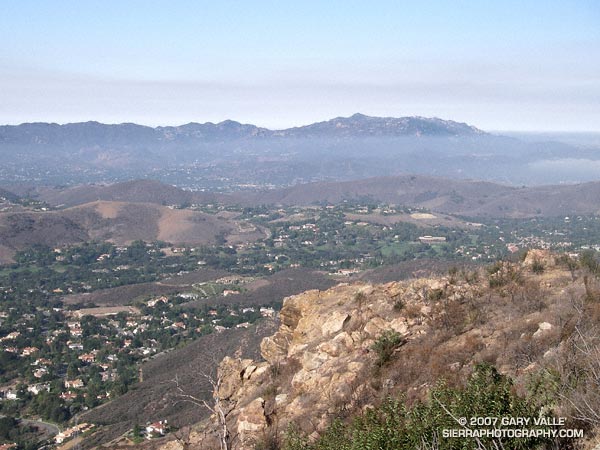 Sandstone Peak and Boney Mountain from Simi Peak.