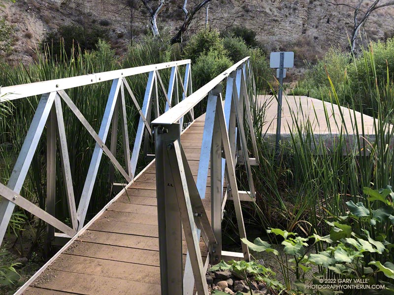 New bridge extension across Malibu Creek on the Crags Road trail, east of the M*A*S*H site. Photograph taken July 31, 2022.