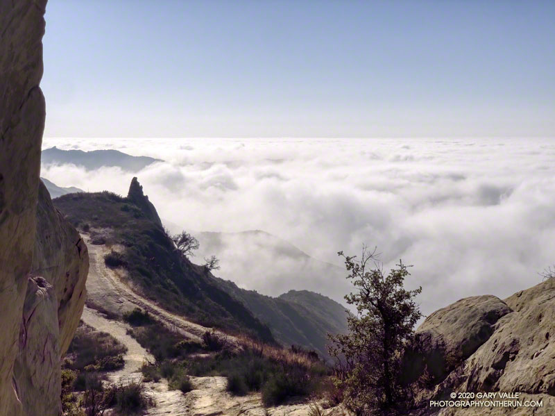 Marine layer clouds from the Backbone Trail at 