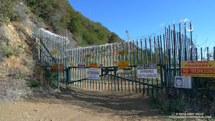 Gate on Newton Mtwy on Castro Peak. From a run on January 2, 2010.