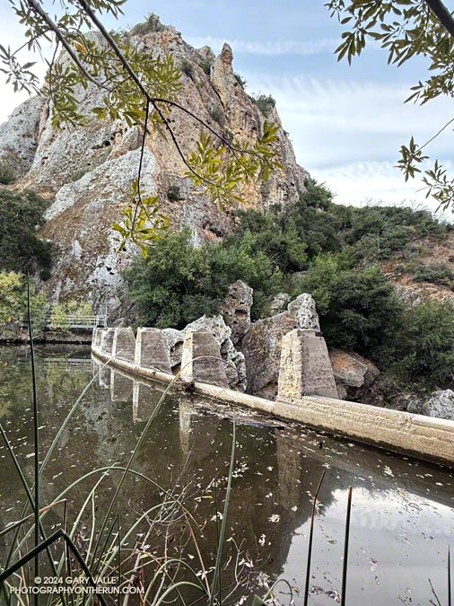 Century Dam from the end of the Forest Trail in Malibu Creek State Park.