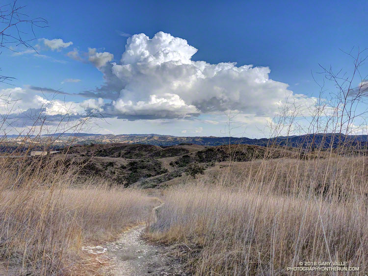 Developing cumulus cloud over the Santa Monica Mountains.