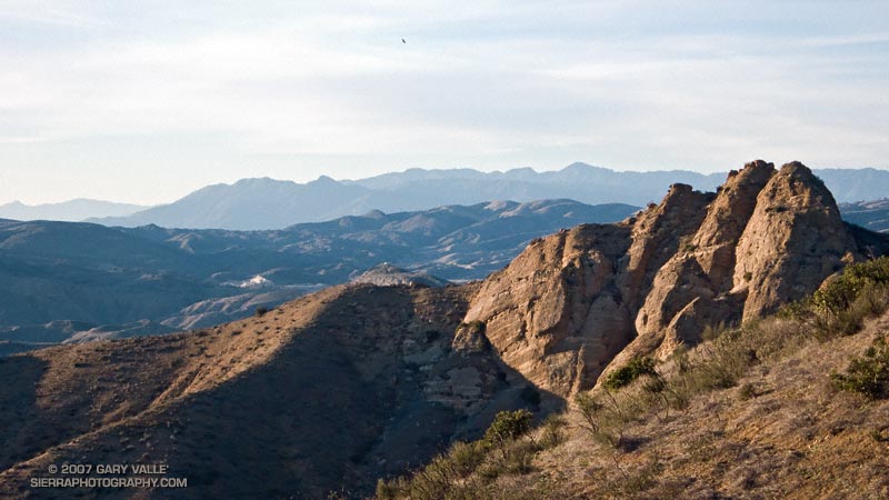 View northwest from the Chumash Trail to the Ventura Mountains. The highest peak on the skyline is Hines Peak (6716'), about 28 miles distant.