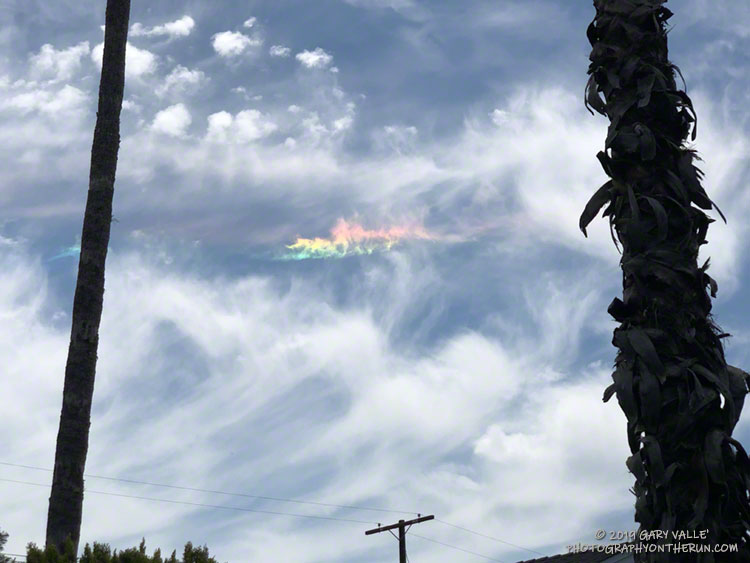 Circumhorizontal arc fragment over the San Fernando Valley, near Los Angeles, on May 29, 2019, at 2:06 p.m.