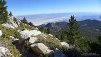 The Coachella Valley from the Wellman Divide Trail about a half mile from the summit of San Jacinto Peak.