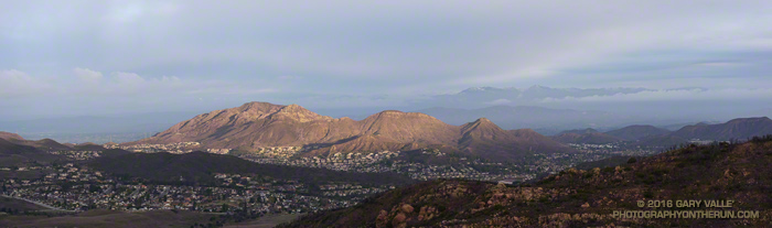 Conejo Mountain with the Topatopa Mountains in the distance.