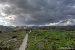 Convective cell WNW of Lasky Mesa associated with a cold upper low north of Los Angeles