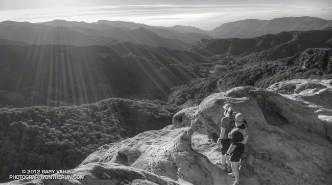 View to the ocean from Eagle Rock in the Santa Monica Mountains