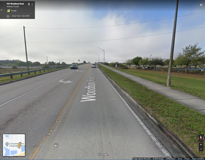 When there are no nearby hills, you make do. This is a Google image of the Woodbury Road overpass over SR408, east of Orlando. According to a forum post, it's THE hill to train on in the area.