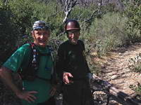 Gary Valle and Gary Hilliard on the lower Kenyon Devore Trail.
