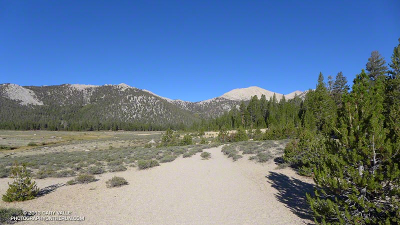 Looking toward Cottonwood Pass (center) from the margin of Horseshoe Meadow (thumbnail)