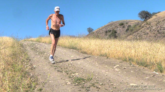 Jon Sutherland running at Ahmanson Ranch on day 16,446 of his 45+ year running streak.