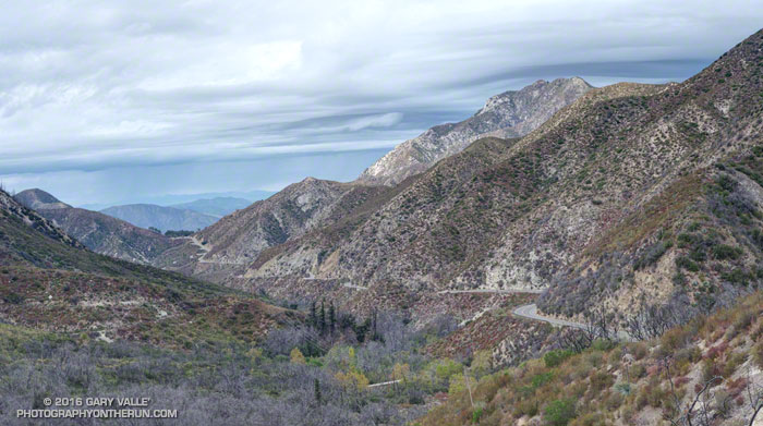 Josephine Peak, upper Arroyo Seco and Angeles Crest Highway from the Gabrieleno Trail,