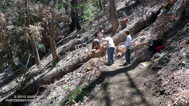 Trail work on the Kenyon Devore Trail after the Station Fire.