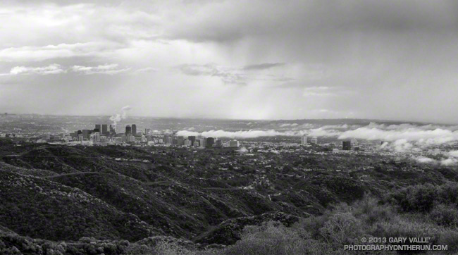 Los Angeles basin clouds and showers