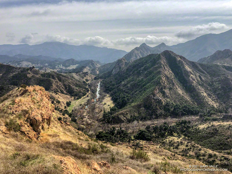 Malibu Creek, Goat Buttes and Century Lake from Lake Vista Butte