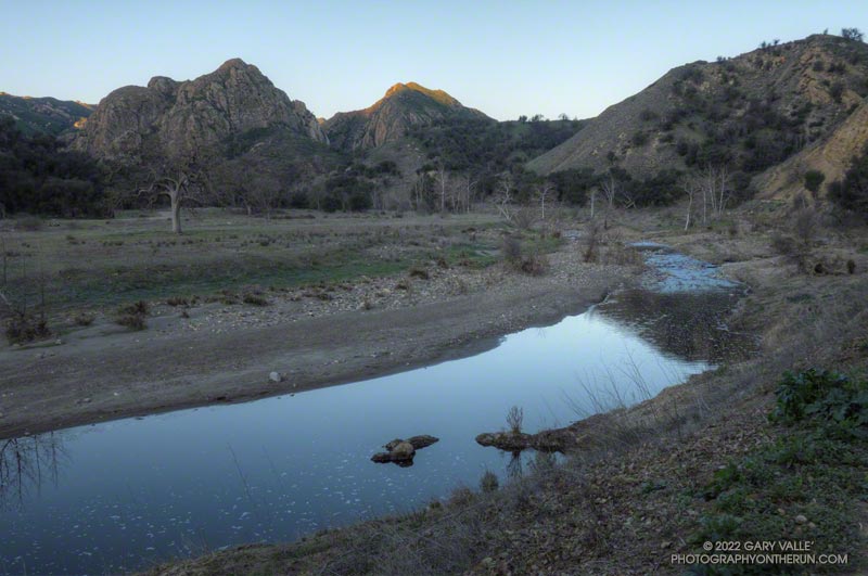 Malibu Creek and Goat Buttes before sunrise