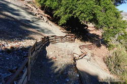 Damaged section of the Manzanita Trail about 1.4 miles above South Fork Campground.