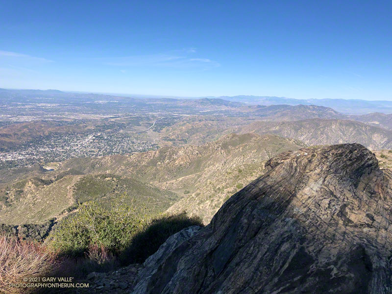 View west from Mt. Lukens, across the Crescenta and San Fernando Valleys.