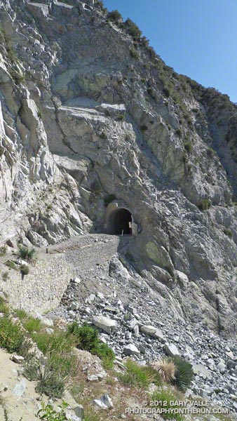The west side of Mueller Tunnel on Mt. Lowe Truck Trail between Eaton Saddle and Markham Saddle. From a training run in May 2012.