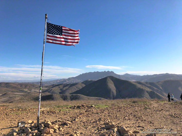 Summit of Mugu Peak in Pt. Mugu State Park. Boney Mountain in the distance.