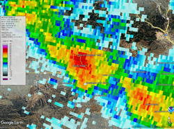 Doppler radar of strong thunderstorm over Rocky Peak (Thumbnail)