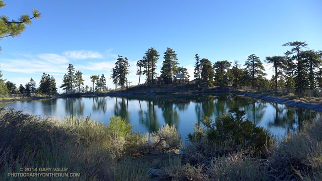 Pacific Crest Reservoir, a snow-making pond at Mountain High Resort in the San Gabriel Mountains