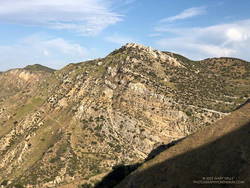 Peak at the head of Chivo Canyon from the pass between Las Llajas Canyon and Chico Canyon.
