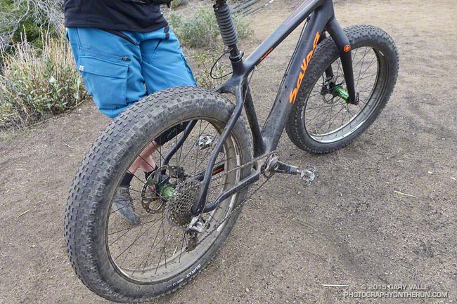 Salsa fat bike at Lawlor Saddle on the Strawberry Peak Circuit