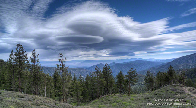 Complex of mountain wave clouds to the north-northeast of Mt. Pinos