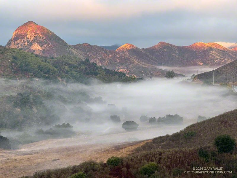 Reagan Ranch at sunrise from the Cistern Trail in Malibu Creek State Park. Photography by Gary Valle'