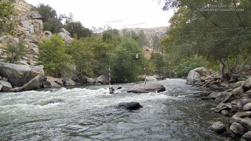 Rebecca Giddens adjusting gates for the 2009 Miracle Sllalom Race