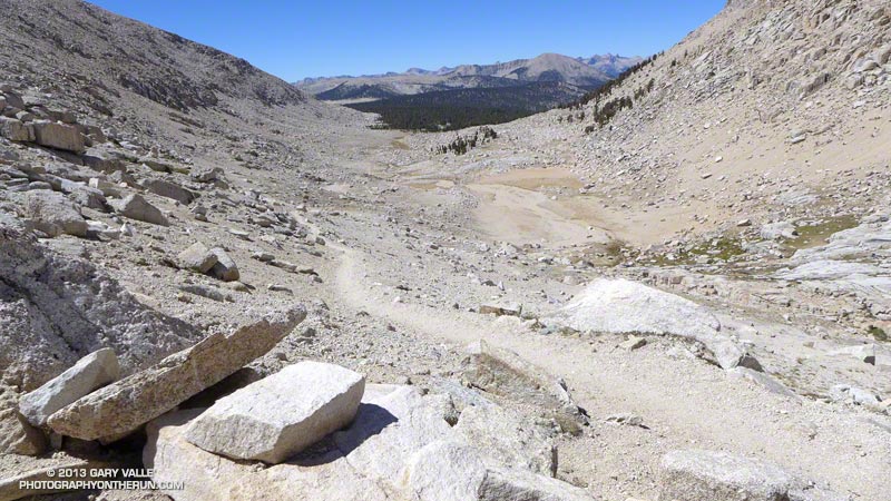 View down the Rock Creek trail on the western approach to New Army Pass. (thumbnail)