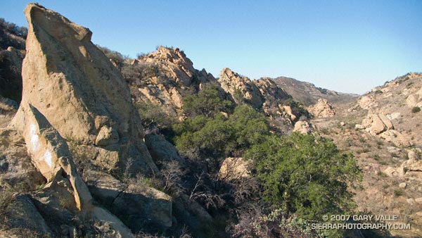 Sandstone formations on trail run in the Simi Hills