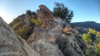 Upthrust rocks along Topanga Lookout Ridge.