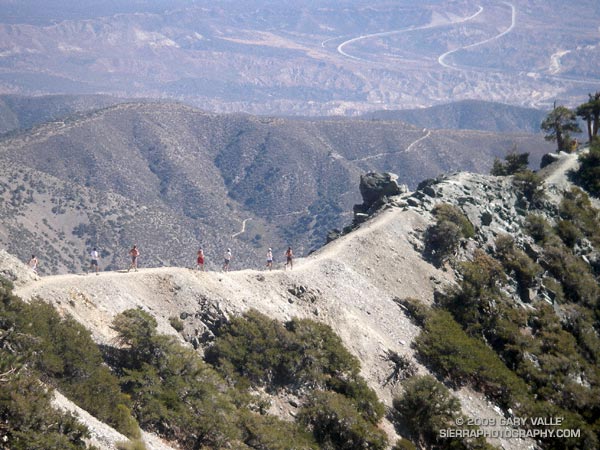 Runners Descending the Devil's Backbone on Mt. Baldy