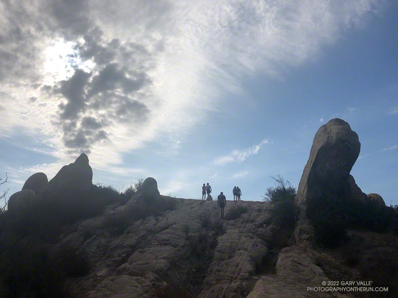 Runners east of Corral Canyon on the Bulldog Loop