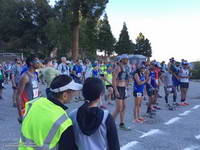 Runners at the starting line on top of Mt. Wilson for the 2015 Mt. Disappointment 50K & 25K