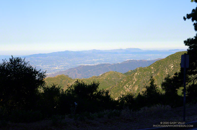 The San Fernando Valley and the entire Santa Monica Mountain range from near the top of Mt. Wilson Road.