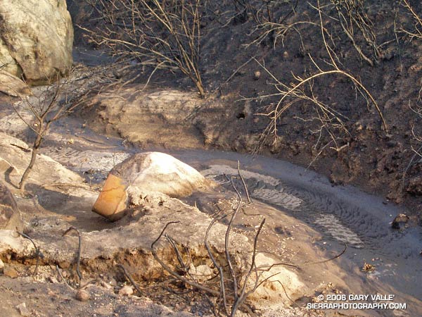 Refuse in the creek bed between Santa Susana Field Laboratory and Sage Ranch.